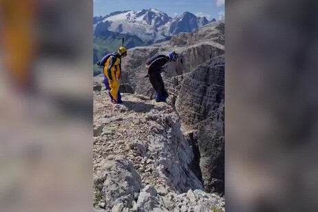 Il giorno dopo l'incidente i jumper tornano sul Piz da Lec