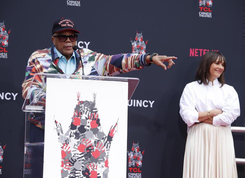 US music producer Quincy Jones honored with a hands and footprint ceremony at TCL Chinese Theatre